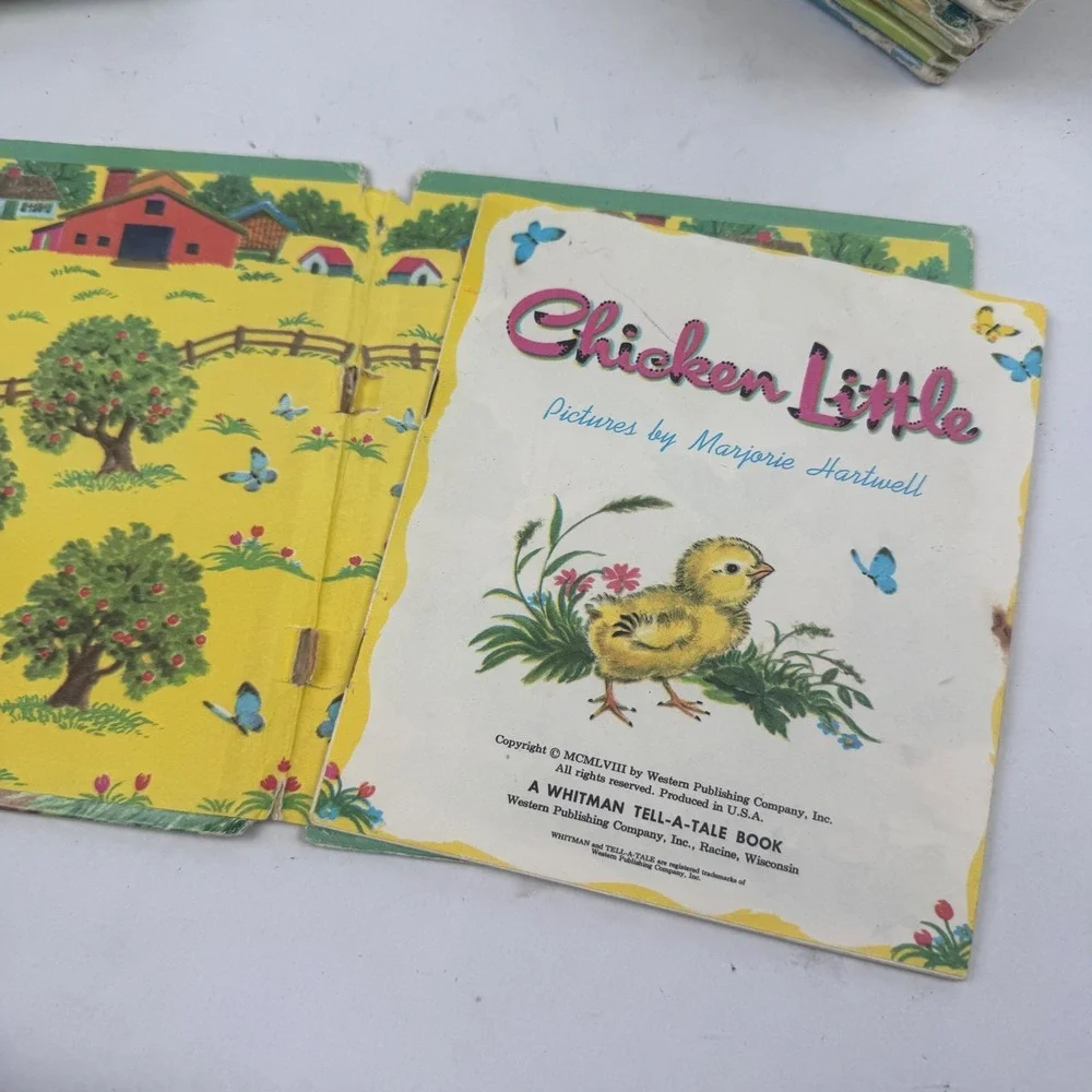 Vintage Lot of 20 Tell a Tale Books Lassie Three Little Pigs 1950s 1960s
